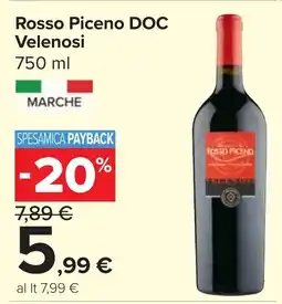 Carrefour Market Rosso Piceno DOC Velenosi offerta