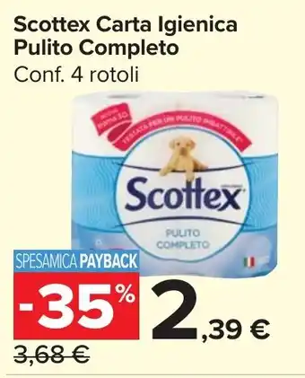 Carrefour Market Scottex Carta Igienica Pulito Completo offerta
