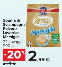 Carrefour Market Spuma di Sciampagna Polvere Lavatrice Marsiglia offerta