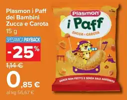 Carrefour Market Plasmon i Paff dei Bambini Zucca e Carota offerta