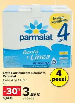 Carrefour Market Latte Parzialmente Scremato Parmalat offerta