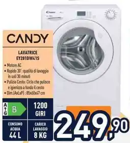 Unieuro CANDY LAVATRICE EY281DW41S offerta