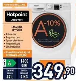 Unieuro Hotpoint ARISTON LAVATRICE NF97WKIT offerta