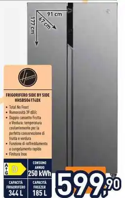 Unieuro Hoover FRIGORIFERO SIDE BY SIDE HHSBS06174DX offerta