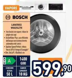 Unieuro BOSCH LAVATRICE WGG2542711 offerta