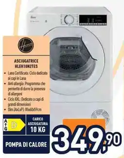 Unieuro Hoover ASCIUGATRICE HLEH10N2TES offerta