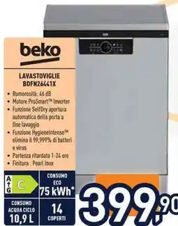 Unieuro beko LAVASTOVIGLIE BDFN26441X offerta