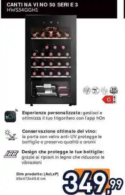Unieuro Haier CANTINA VINO 50 SERIE 3 HWS34GGH1 offerta
