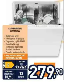 Unieuro CANDY LAVASTOVIGLIE CIP3E7LOW offerta