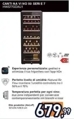 Unieuro Haier CANTINA VINO 50 SERI E 7 HWS77GDAU1 offerta