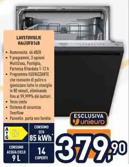 Unieuro Hotpoint ARISTON LAVSTOVIGLIE HA4IUFD14B offerta