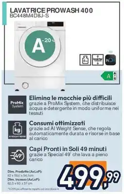 Unieuro CANDY LAVATRICE PROWASH 400 BC448M4D8J-S offerta