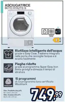 Unieuro CANDY ASCIUGATRICE BCTD H7A2TE-S offerta