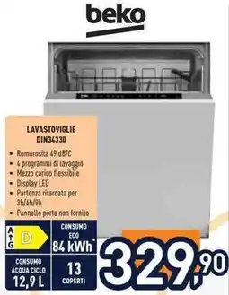 Unieuro beko LAVASTOVIGLIE DIN34330 offerta