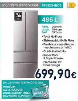 Unieuro Hisense Frigorifero French Door RF632N4BCE offerta