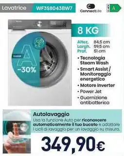 Unieuro Hisense Lavatrice WF3S8043BW7 offerta