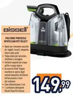 Unieuro Bissell pulitore portatile spotclean pet select offerta