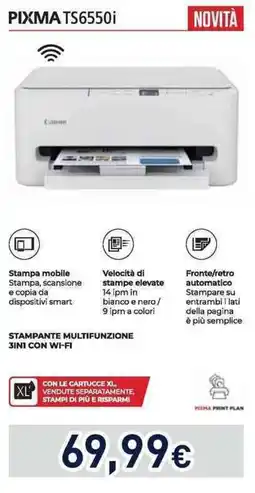 Unieuro beko PIXMA TS6550i offerta