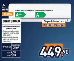 Unieuro Samsung condizionatore monosplit panarea 12.000 offerta
