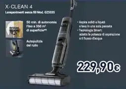 Unieuro Rowenta X-CLEAN 4 Lavapavimenti senza fili Mod. GZ5035 offerta