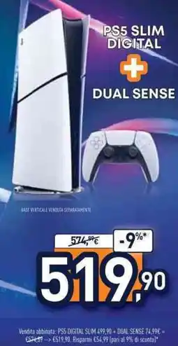 Unieuro PS5 slim digital + dual sense offerta