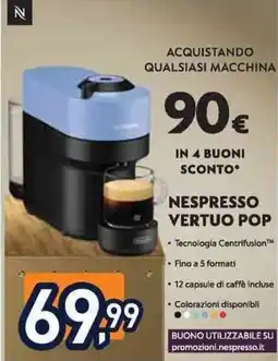 Unieuro Nespresso vertuo pop offerta