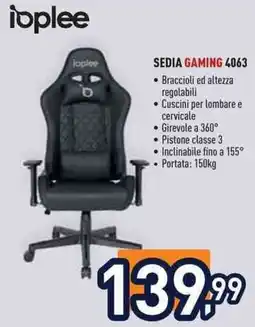 Unieuro Ioplee sedia gaming 4063 offerta