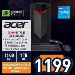Unieuro acer GAMING NITRO 50 (DG.E3UET.020) offerta