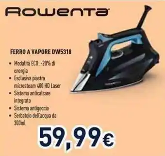 Unieuro Rowenta FERRO A VAPORE DW5310 offerta