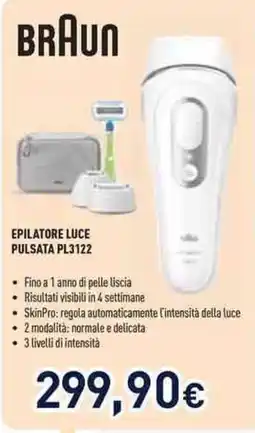 Unieuro BRAUN EPILATORE LUCE PULSATA PL3122 offerta