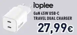 Unieuro Ioplee GaN 45W USB-C travel dual charger offerta