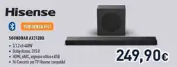Unieuro Hisense SOUNDBAR AX31200 offerta