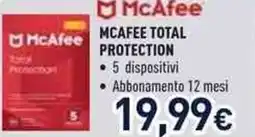 Unieuro Mcafee total protection offerta