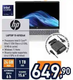 Unieuro hp LAPTOP 15-fd1024nl offerta