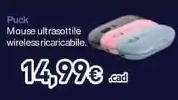 Unieuro Trust Puck Mouse ultrasottile wireless ricaricabile offerta