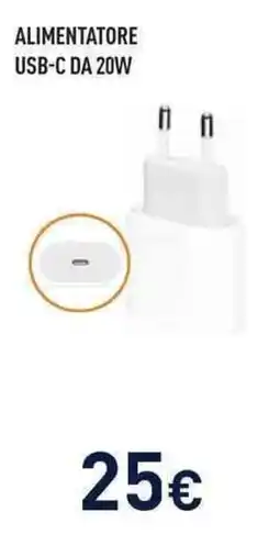 Unieuro Alimentatore USB-C DA 20W offerta