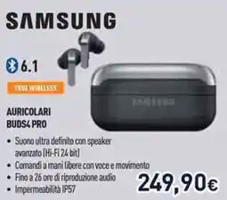 Unieuro Samsung auricolari buds4 pro offerta