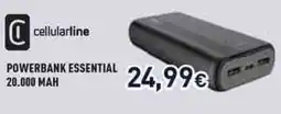 Unieuro Cellularline powerbank essential 20.000 MAH offerta