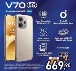 Unieuro Vivo V70 5G offerta