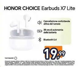 Unieuro Honor choice Earbuds X7 Lite offerta