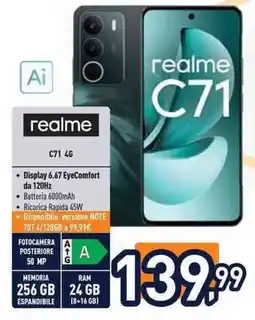 Unieuro realme C71 4G offerta