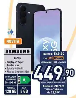 Unieuro SAMSUNG A57 5G offerta