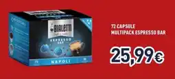 Unieuro Bialetti 72 capsule multipack espresso bar offerta