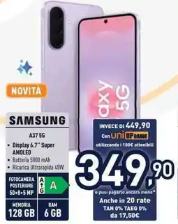 Unieuro SAMSUNG A37 5G offerta