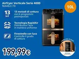 Unieuro PHILIPS Airfryer Verticale Serie 4000 NA462/70 offerta