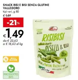 Bennet Snack risi e bisi senza glutine VALLEDORO offerta