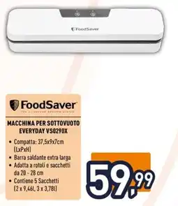 Unieuro FoodSaver MACCHINA PER SOTTOVUOTO EVERYDAY VS0290X offerta