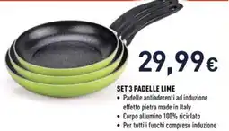 Unieuro Moneta set 3 padelle lime offerta