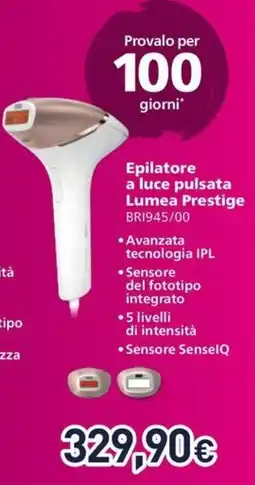 Unieuro PHILIPS Epilatore a luce pulsata Lumea Prestige BR1945/00 offerta