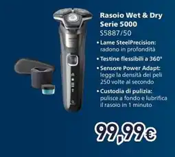 Unieuro PHILIPS Rasoio Wet & Dry Serie 5000 S5887/50 offerta